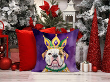 Load image into Gallery viewer, American Bulldog King of Mardi Gras Throw Pillow