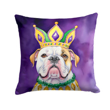 Load image into Gallery viewer, American Bulldog King of Mardi Gras Throw Pillow