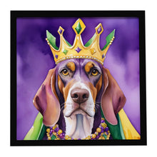 Load image into Gallery viewer, American English Coonhound King of Mardi Gras Framed Metal Print