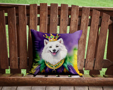 Load image into Gallery viewer, American Eskimo King of Mardi Gras Throw Pillow - 14x14 Decorative Pillow – Art for Your Home &amp; Patio