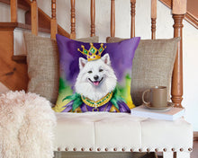 Load image into Gallery viewer, American Eskimo King of Mardi Gras Throw Pillow - 14x14 Decorative Pillow – Art for Your Home &amp; Patio