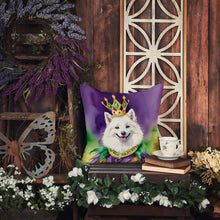Load image into Gallery viewer, American Eskimo King of Mardi Gras Throw Pillow - 14x14 Decorative Pillow – Art for Your Home &amp; Patio