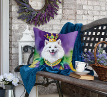 Load image into Gallery viewer, American Eskimo King of Mardi Gras Throw Pillow