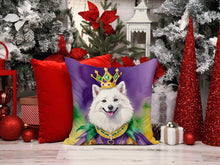 Load image into Gallery viewer, American Eskimo King of Mardi Gras Throw Pillow