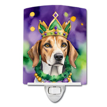 Load image into Gallery viewer, American Foxhound King of Mardi Gras Ceramic Night Light