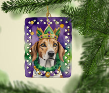Load image into Gallery viewer, American Foxhound King of Mardi Gras Porcelain Ornament