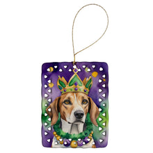 Load image into Gallery viewer, American Foxhound King of Mardi Gras Porcelain Ornament