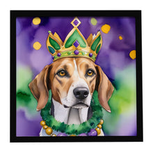 Load image into Gallery viewer, American Foxhound King of Mardi Gras Framed Metal Print