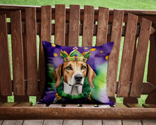 Load image into Gallery viewer, American Foxhound King of Mardi Gras Throw Pillow - 14x14 Decorative Pillow – Art for Your Home &amp; Patio