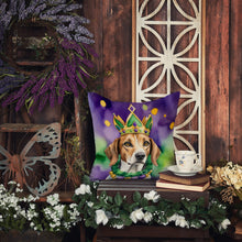 Load image into Gallery viewer, American Foxhound King of Mardi Gras Throw Pillow - 14x14 Decorative Pillow – Art for Your Home &amp; Patio