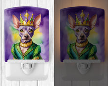 Load image into Gallery viewer, American Hairless Terrier King of Mardi Gras Ceramic Night Light