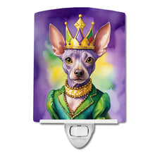 Load image into Gallery viewer, American Hairless Terrier King of Mardi Gras Ceramic Night Light