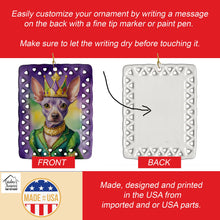 Load image into Gallery viewer, American Hairless Terrier King of Mardi Gras Porcelain Ornament
