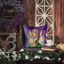 Load image into Gallery viewer, American Hairless Terrier King of Mardi Gras Throw Pillow