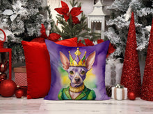 Load image into Gallery viewer, American Hairless Terrier King of Mardi Gras Throw Pillow