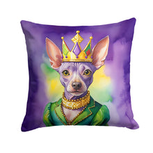 Load image into Gallery viewer, American Hairless Terrier King of Mardi Gras Throw Pillow