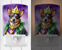 Load image into Gallery viewer, Australian Cattle Dog King of Mardi Gras Ceramic Night Light