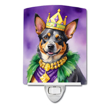 Load image into Gallery viewer, Australian Cattle Dog King of Mardi Gras Ceramic Night Light