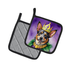 Load image into Gallery viewer, Australian Cattle Dog King of Mardi Gras Pot Holders - Set of 2 Decorative Kitchen Helpers | Made in the USA