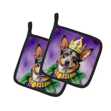 Load image into Gallery viewer, Australian Cattle Dog King of Mardi Gras Pot Holders - Set of 2 Decorative Kitchen Helpers | Made in the USA