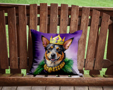 Load image into Gallery viewer, Australian Cattle Dog King of Mardi Gras Throw Pillow - 14x14 Decorative Pillow – Art for Your Home &amp; Patio