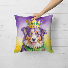 Load image into Gallery viewer, Australian Shepherd King of Mardi Gras Throw Pillow