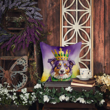 Load image into Gallery viewer, Australian Shepherd King of Mardi Gras Throw Pillow