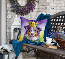Load image into Gallery viewer, Australian Shepherd King of Mardi Gras Throw Pillow