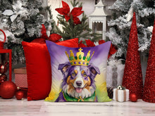 Load image into Gallery viewer, Australian Shepherd King of Mardi Gras Throw Pillow