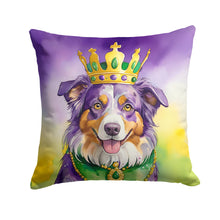 Load image into Gallery viewer, Australian Shepherd King of Mardi Gras Throw Pillow