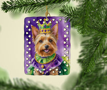 Load image into Gallery viewer, Australian Terrier King of Mardi Gras Porcelain Ornament