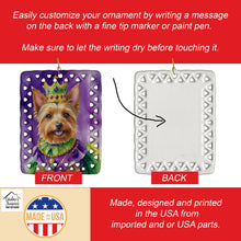 Load image into Gallery viewer, Australian Terrier King of Mardi Gras Porcelain Ornament