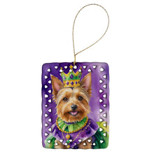 Load image into Gallery viewer, Australian Terrier King of Mardi Gras Porcelain Ornament