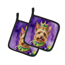 Load image into Gallery viewer, Australian Terrier King of Mardi Gras Pot Holders - Set of 2 Decorative Kitchen Helpers | Made in the USA