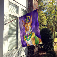 Load image into Gallery viewer, Basenji King of Mardi Gras House Flag