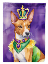 Load image into Gallery viewer, Basenji King of Mardi Gras House Flag