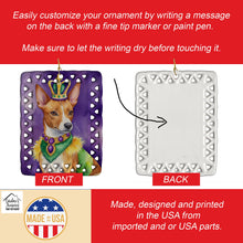 Load image into Gallery viewer, Basenji King of Mardi Gras Porcelain Ornament