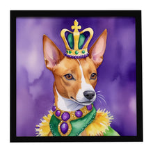 Load image into Gallery viewer, Basenji King of Mardi Gras Framed Metal Print