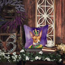 Load image into Gallery viewer, Basenji King of Mardi Gras Throw Pillow - 14x14 Decorative Pillow – Art for Your Home &amp; Patio