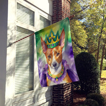 Load image into Gallery viewer, Basenji King of Mardi Gras House Flag