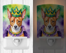 Load image into Gallery viewer, Basenji King of Mardi Gras Ceramic Night Light