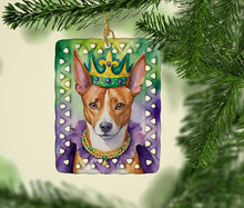 Load image into Gallery viewer, Basenji King of Mardi Gras Porcelain Ornament