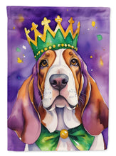 Load image into Gallery viewer, Basset Hound King of Mardi Gras House Flag