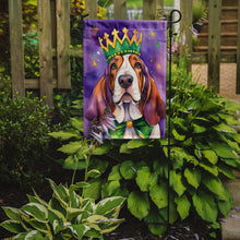 Load image into Gallery viewer, Basset Hound King of Mardi Gras Garden Flag - Vibrant Dog-Themed Yard Decor by Caroline's Treasures