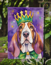 Load image into Gallery viewer, Basset Hound King of Mardi Gras Garden Flag - Vibrant Dog-Themed Yard Decor by Caroline's Treasures