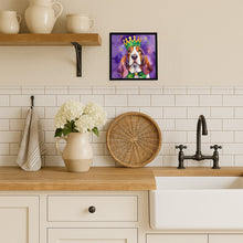 Load image into Gallery viewer, Basset Hound King of Mardi Gras Framed Metal Print