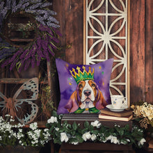 Load image into Gallery viewer, Basset Hound King of Mardi Gras Throw Pillow