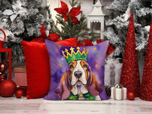 Load image into Gallery viewer, Basset Hound King of Mardi Gras Throw Pillow