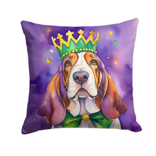 Load image into Gallery viewer, Basset Hound King of Mardi Gras Throw Pillow