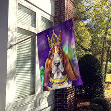 Load image into Gallery viewer, Basset Hound King of Mardi Gras House Flag